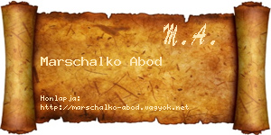 Marschalko Abod névjegykártya